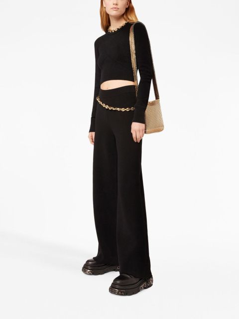 Rabanne chainmail-detail wool-cashmere trousers - Black - zdjęcie produktu nr 2