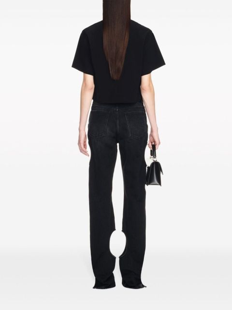 Off-White Meteor cut-out straight-leg jeans - Black