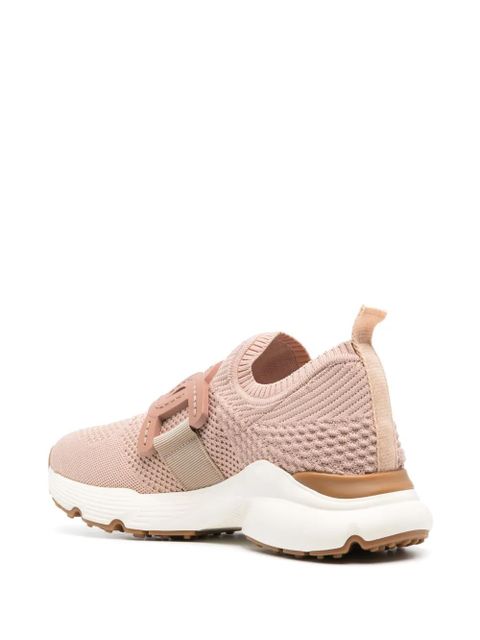 Tod's chain-embellished woven sneakers - Pink