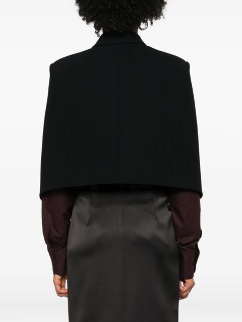 KHAITE satin-lapel cropped jacket - Black