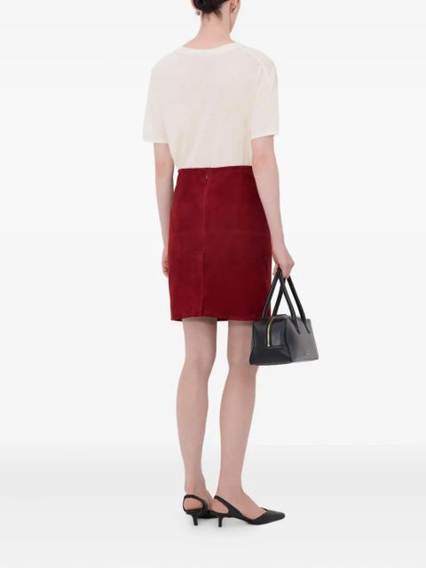 LouLou de Saison Engel vent suede mini skirt - Red