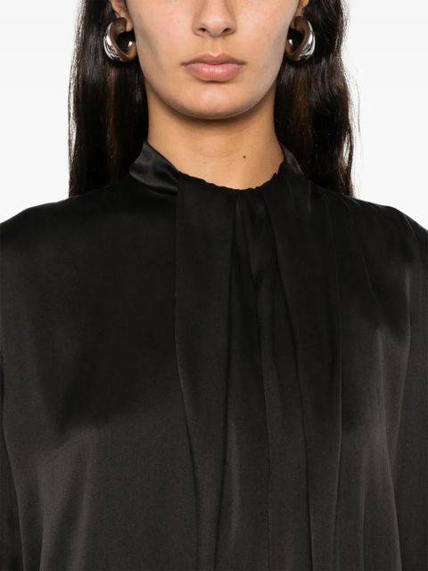 Magda Butrym round neck silk blouse - Black