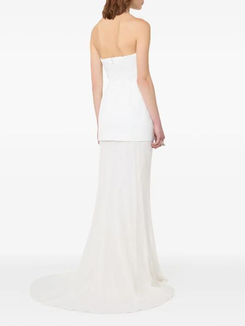 Sportmax halterneck flap-pocket dress - White