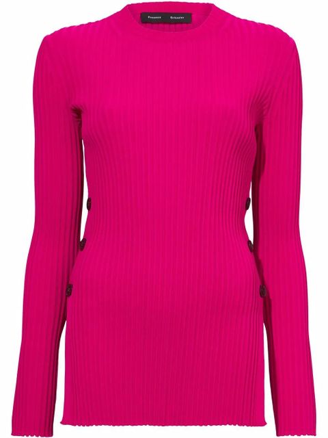 Proenza Schouler ribbed-knit button-detail jumper - Pink - zdjęcie produktu nr 1