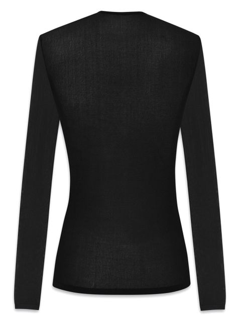 Saint Laurent scoop-neck knitted jumper - Black - zdjęcie produktu nr 2