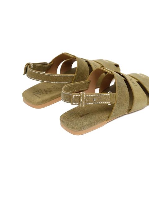 JW Anderson suede flat sandals - Green