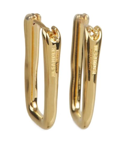Jil Sander logo-engraved earrings - Gold