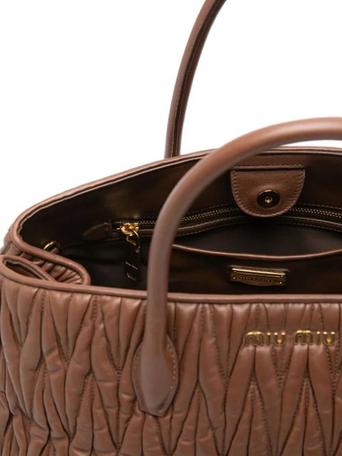 Miu Miu matelassé tote bag - Brown