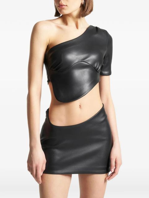 Manière De Voir curved-hem cropped top - Black