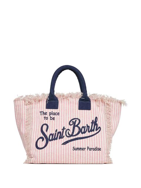 MC2 Saint Barth striped fringe-trim tote bag - Pink - zdjęcie produktu nr 2