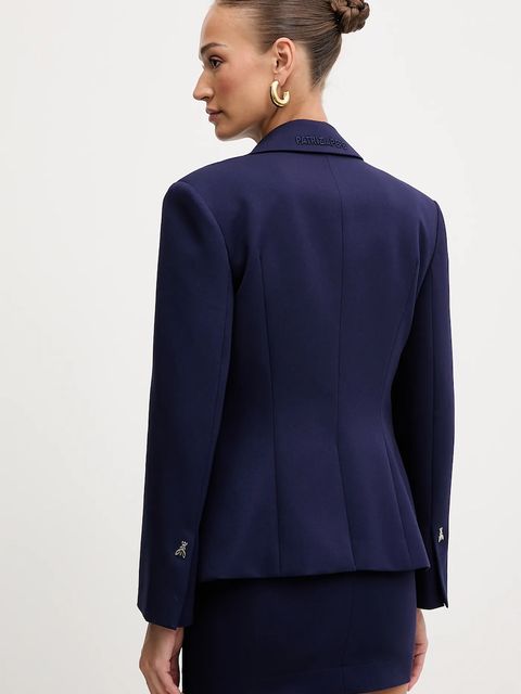 Patrizia Pepe marynarka kolor granatowy dwurzędowa gładka 8S0541 A623