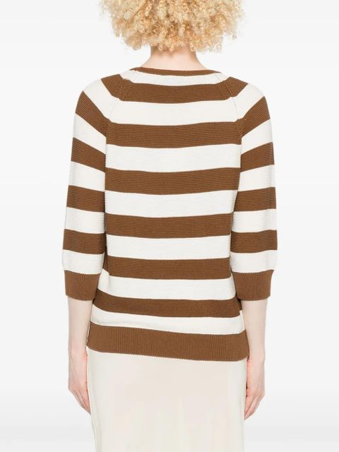 Max Mara striped raglan-sleeve sweater - Brown