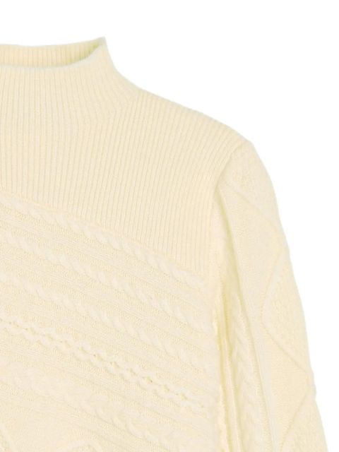 STAUD Sidney cable-knit asymmetric sweater - Neutrals - zdjęcie produktu nr 2