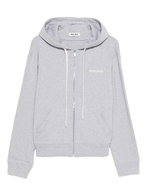Miu Miu zip-up hoodie - Grey