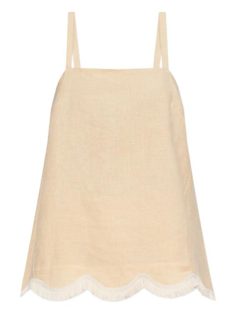 Posse Essie scalloped-hem fringed top - Yellow - zdjęcie produktu nr 1