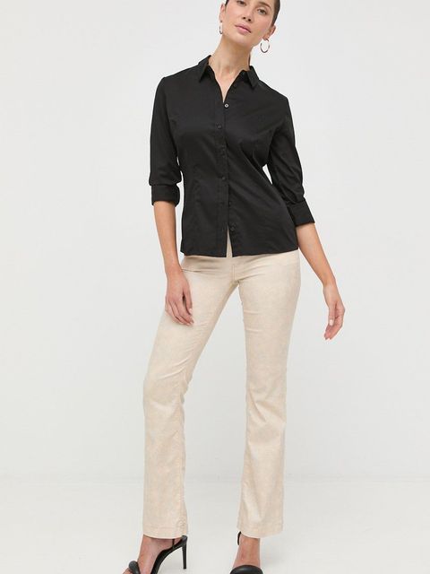 Guess koszula CATE damska kolor czarny slim z kołnierzykiem klasycznym W2YH41 WAF10 - zdjęcie produktu nr 2