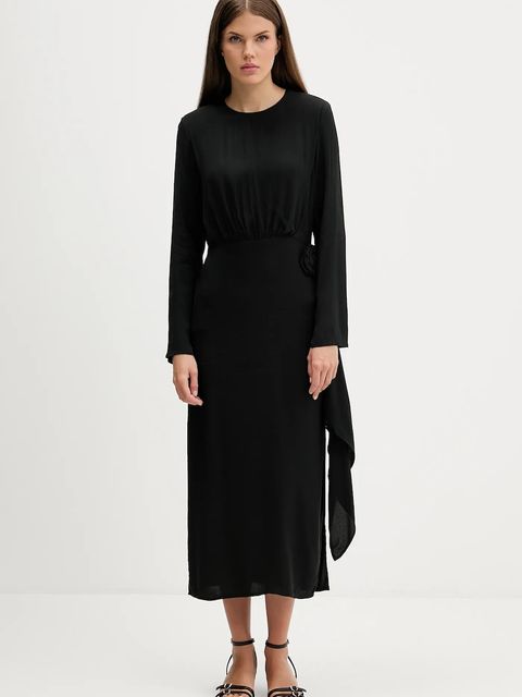 HUGO sukienka kolor czarny maxi rozkloszowana 50547704 - zdjęcie produktu nr 1