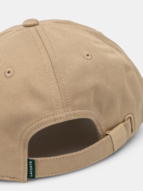 Lacoste czapka z daszkiem bawełniana kolor beżowy z aplikacją - zdjęcie produktu nr 1