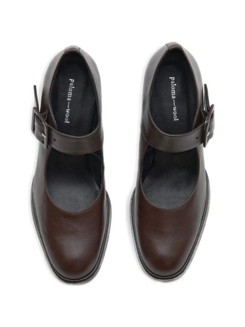 Paloma Wool Mary Jane buckle strap heeled pumps - Brown