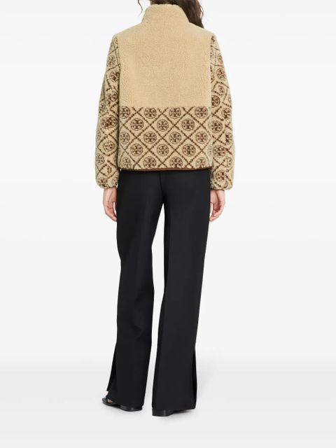Tory Burch T Monogram fleece jacket - Neutrals