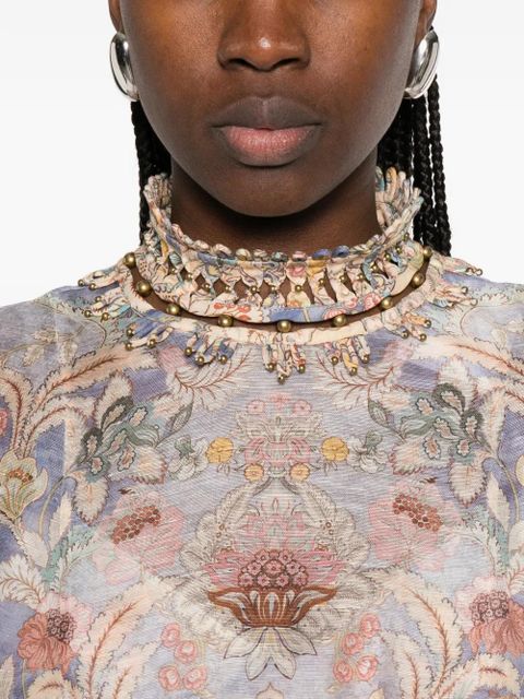 ZIMMERMANN Rebellion floral-print midi dress - Blue