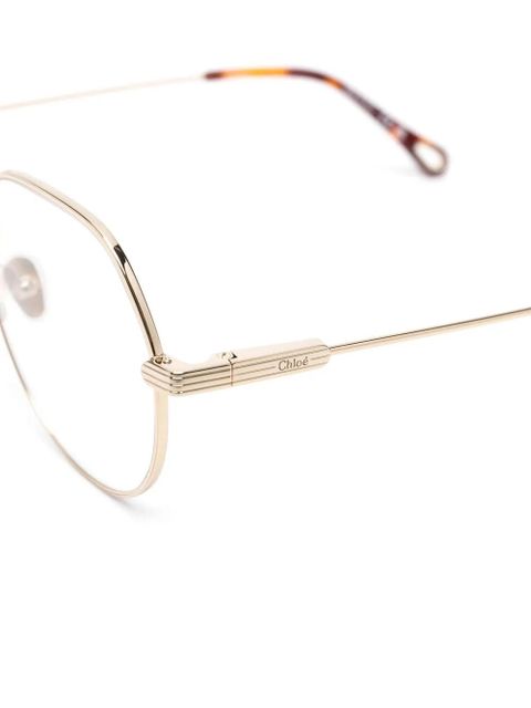 Chloé Eyewear Benjamine round-frame glasses - Gold