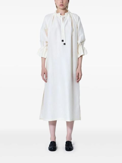 Max Mara Jene ruffled-sleeve midi dress - White - zdjęcie produktu nr 1