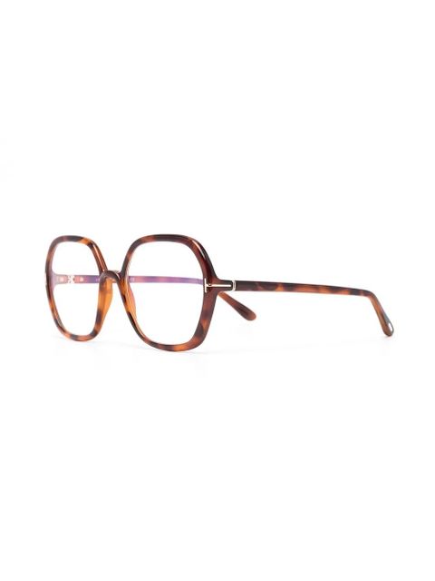 TOM FORD Eyewear tortoiseshell-frame oversized glasses - Brown