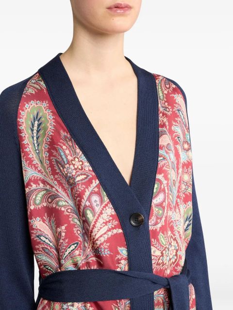 ETRO paisley-print silk-blend cardigan - Red