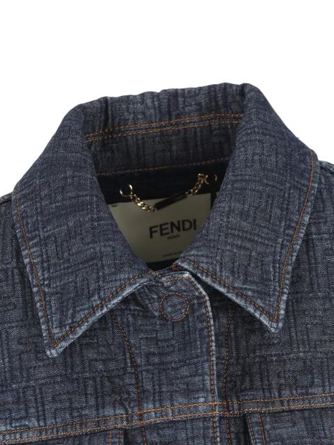 FENDI monogram cropped jacket - Blue