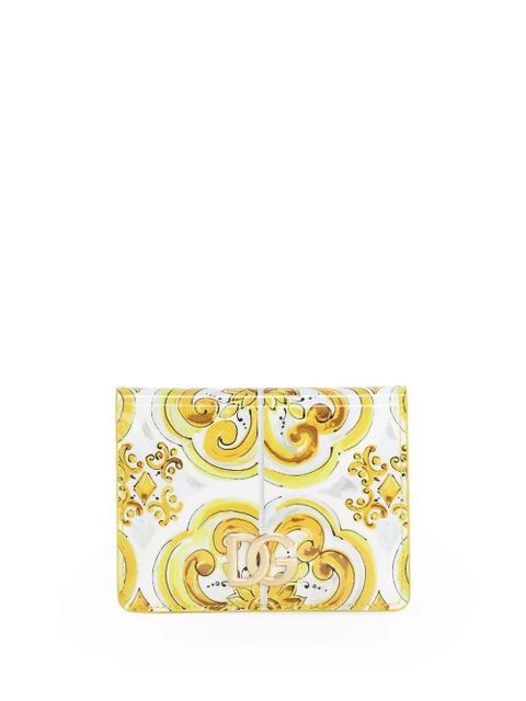 Dolce & Gabbana Majolica-print leather wallet - Yellow - zdjęcie produktu nr 1