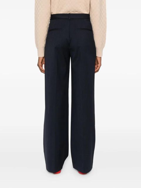 SANDRO pinstripe straight-leg trousers - Blue