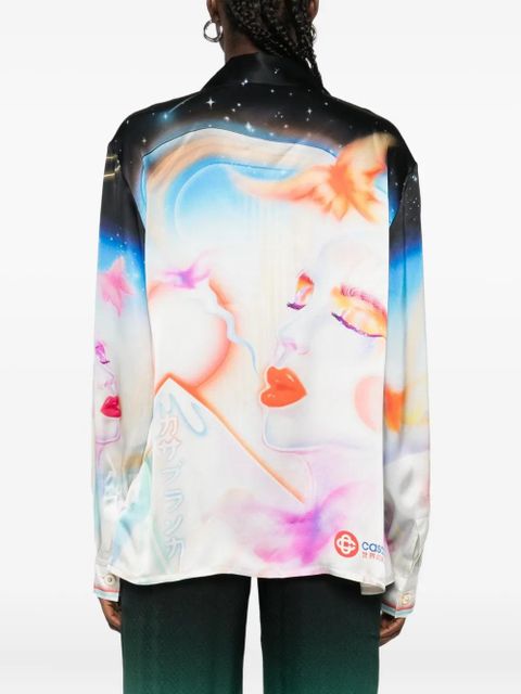 Casablanca printed silk shirt - Blue