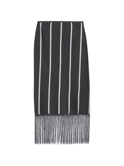 3.1 Phillip Lim striped fringed midi skirt - Black - zdjęcie produktu nr 1