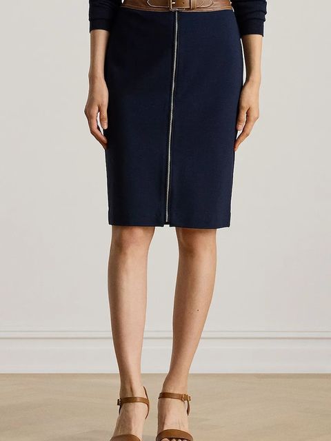 Lauren Ralph Lauren spódnica kolor granatowy midi ołówkowa 200980024 - zdjęcie produktu nr 1