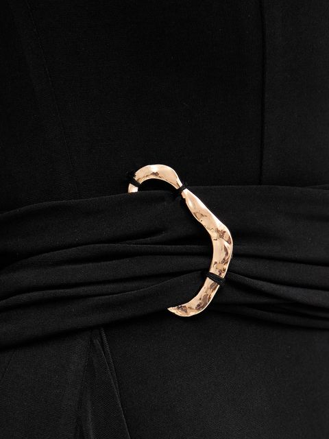 Herve Leger sukienka Mila kolor czarny maxi rozkloszowana RMJ8524949