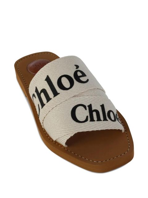 Chloé logo-print flat sandals - Neutrals