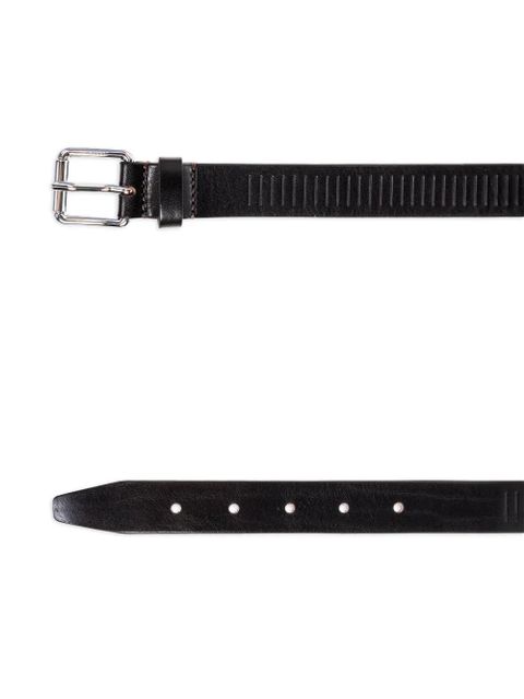 LEMAIRE leather-grooved belt - Black