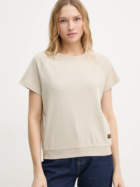 G-Star t-shirt bawełniany damski kolor beżowy
