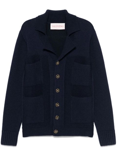 Valentino Garavani notched-lapels cardigan - Blue - zdjęcie produktu nr 1