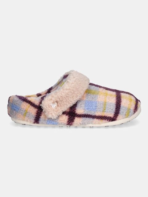 Crocs kapcie Classic Cozzzy Plaid Slipper kolor różowy 211911
