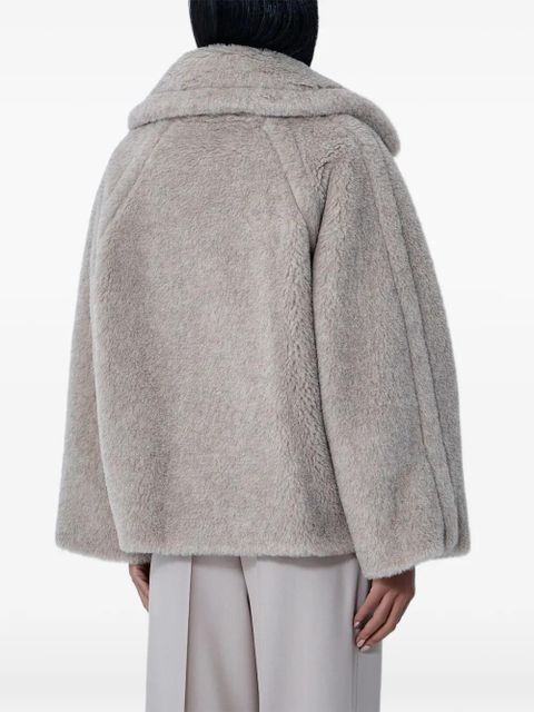 Max Mara double-breasted faux-fur coat - Neutrals