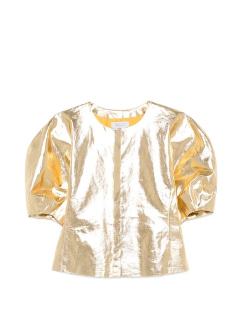 Gabriela Hearst Waverly puff-sleeve top - Gold - zdjęcie produktu nr 1