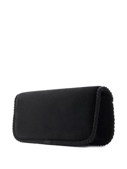 Valentino Garavani Locò jewel-embellished velvet clutch - Black