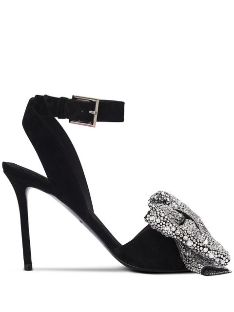 Balmain 95mm Ruby rhinestone-embellished sandals - Black - zdjęcie produktu nr 1