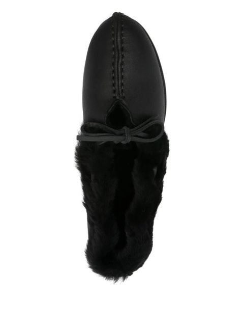 Hereu fur-trimmed leather loafers - Black