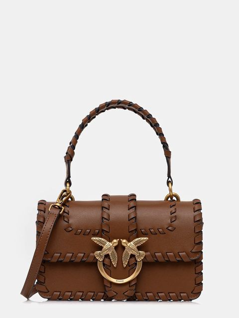 Pinko torebka skórzana kolor brązowy 100059 A2OR - zdjęcie produktu nr 1