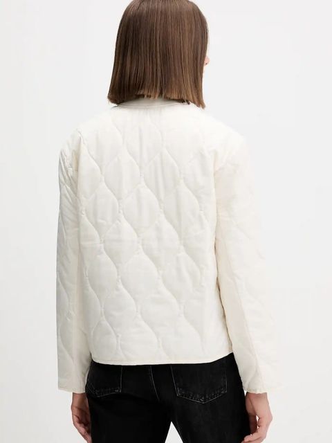 Guess Jeans kurtka kolor biały przejściowa oversize W5YL26 WHG02