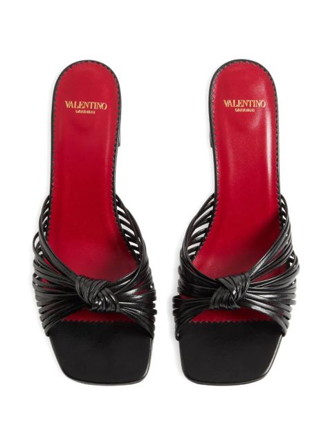 Valentino Garavani Annet Kidskin Slide Sandals 60Mm - Black