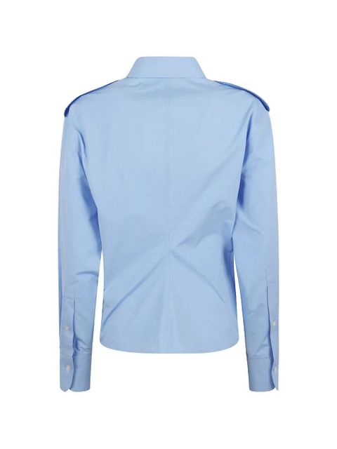 Alexander McQueen corset-style epaulette shirt - Blue - zdjęcie produktu nr 2